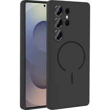 HTstore Galaxy Uyumlu S24 Ulta Kılıf M-Safe Şarj Özellikli Zore Meta Kapak-Siyah