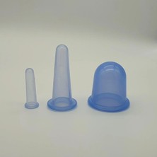 Macgon Silikon Yüz ve Boyun Masaj Kupa Seti 3'lü Mavi Renk