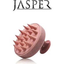 Macgon Saç Bakım Fırçası Saç Derisine Masaj Yapan Silikon Saç Masaj Duş Fırçası Gül Kurusu