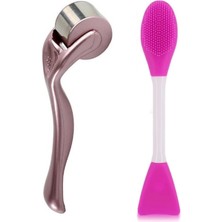 Macgon Ice Roller Cilt Sıkılaştırıcı Buz Silindirli Masaj Aleti ve Siyah Nokta Temizleyici Maske Fırçası