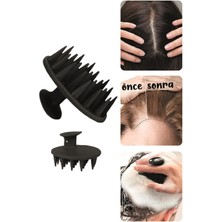 Macgon Saç Bakım Fırçası, Saç Derisine Masaj Yapan Şampuan Tarağı, Duş Fırçası Slikon Saç Masaj Tarağı Siya