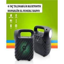 L'edoren GTS1525 Rgb Işıklı 4 Inç Taşınabilir Bluetooth Hoparlör Fm Radyo Parti Hoparlörü Acil Durum Feneri