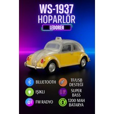 L'edoren WS-1937 Radyolu Işıklı Nostaljik Volkswagen Araba Bluetooth Hoparlör Fm Aux Tf Destekli Speaker