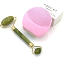 Macgon Cilt Temizleme ve Masaj Cihazı & Roller Çift Taraflı Doğal Taş Yüz Masaj Aleti