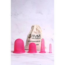 Macgon Silikon Vakumlu Masaj Kupası 4'lü Set Pembe, Kuru Kupa, Selülit ve Yüz Masaj Seti