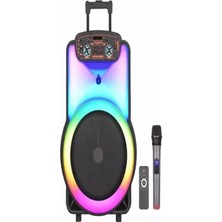 L'edoren Ndr Y-12 Full Rgb Panel 40 Watt Taşınabilir Büyük Boy Bluetooth Mikrofonlu Hoparlör