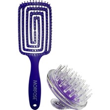 Macgon Pro Üç Boyutlu Normal Saç Fırçası + Saç Derisine Masaj Yapan Şampuan Tarağı