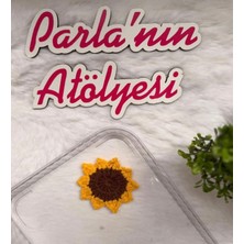 Parla'nın Atölyesi 0-3 Yaş Az Saçlı ve Saçsız Bebek Tokası Handmade El Örgüsü Ayçiçeği
