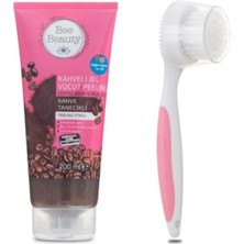 Macgon Kahveli Jel Vücut Peeling 200 Ml+Eklips Yüz Fırçası Masaj Başlıklı