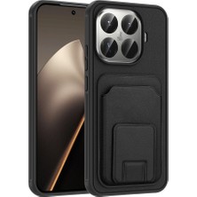 HTstore Xiaomi Uyumlu 15T Pro Kılıf Kartlıklı Tpu Zore Bikart Kapak-Siyah