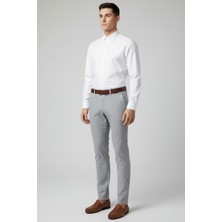 Yyz Store Erkek Gri Renk Esnek Likralı Slim-Fit Kumaş Pantolon