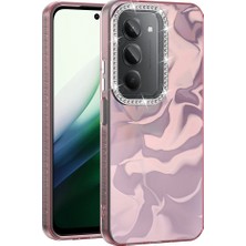 HTstore Xiaomi Uyumlu Redmi 15 Kılıf Airbagli Parlak Taş Detay Tasarımlı Zore Esila Kapak-Pembe