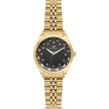 Ferro Sarı Çelik Kordon Kadın Kol Saati FL21741AWT-B2 3ATM Su Geçirmez 2 Yıl Garantili Hediyepaketli