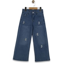 Bellamio Kids Taşlı Kelebek Nakışlı Kız Çocuk Kot Pantolon/jean