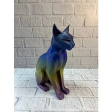 Ucuz Tekno Rainbow Renkli Kedi Biblosu Dekoratif Masa ve Raf Süsü