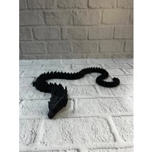 Ucuz Tekno Siyah Hareketli Ejderha Figürü Esnek Gövdeli Dekoratif Tasarım 60 cm