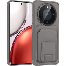 HTstore Honor X9D Kılıf Kartlıklı Tpu Zore Bikart Kapak-Gri