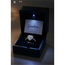 Dergavud Işıklı Kutuda Çelik Tektaş Yüzük