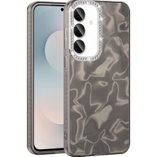 HTstore Galaxy Uyumlu S24 Fe Kılıf Airbagli Parlak Taş Detay Tasarımlı Zore Esila Kapak-Siyah