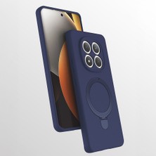 HTstore Xiaomi Uyumlu Redmi Note 15 Pro 4g Kılıf M-Safe Şarj Özellikli Standlı Zore Samara Kapak-Lacivert