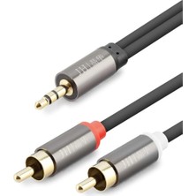 Marsilyan 3.5 mm To 2rca Kablo 2lıne Gold 3m Siyah HDX1068