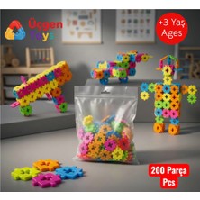 Üçgen Toys Building Blocks 200 Parça Eğitici LEGO Seti+Fermuarlı Torbada+3yaş+Montessori Oyuncak+Renkleri Birleştirilebilir+Yapı Seti