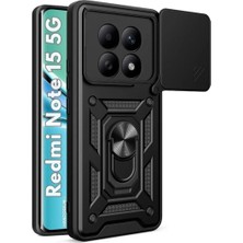 HANPORIUM Redmi Note 15 5g Uyumlu Tank Kılıf - Yüzüklü Standlı Extra Darbe Koruma Zırhlı Outdoor Kapak - Siyah