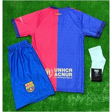 Alaturka Mix Barcelona 24/25 Isimsiz Iç Saha Bordo Çocuk Kısakol Forması 4lü Set