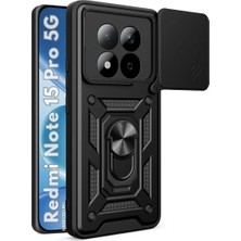 HANPORIUM Redmi Note 15 Pro 5g Uyumlu Tank Kılıf - Yüzüklü Standlı Extra Darbe Koruma Zırhlı Outdoor Kapak - Siyah