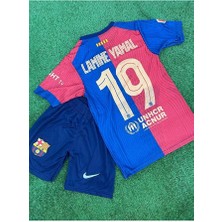 Alaturka Mix Barcelona.lamine.yamal Iç Saha 2025.BORDO Çocuk Forması Forması Şort Çorap Bileklik Hediyeli