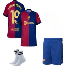 Alaturka Mix Kopya - Lamine-Yamal Barcelona Iç Saha Çocuk Forma Takımı 3'lü Set Çorap Hediyeli