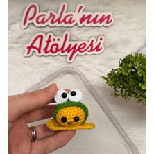 Parla'nın Atölyesi Üç Boyutlu Şapkalı Civciv Şeklinde Handmade El Örgüsü Saçsız Bebek Tokası