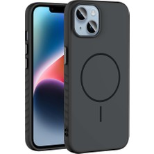 HTstore iPhone Uyumlu 13 Kılıf M-Safe Şarj Özellikli Zore Tea Kapak-Siyah