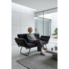 AVYNA Comfort & Luxury Katlanır Yataklı Ikili Kanepe | Mekanizmalı Çekyat Koltuk | Ithal Kumaş - Füme