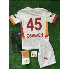 Alaturka Mix Galatâsarây/\vitor Osimhên-45 Beyaz Deplasman Yeni Sezon Futbol Çocuk Forması Maske Bileklik Hediye