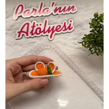 Parla'nın Atölyesi 0-3 Yaş Az Saçlı ve Saçsız Bebek Tokası Üç Boyutlu Kulak ve Havuç Figürlü Handmade El Örgüsü