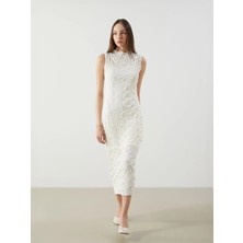 Lc Waikiki Yeni Sezon Dik Yaka Kendinden Desenli Elbise