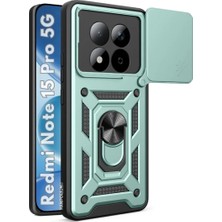 HANPORIUM Redmi Note 15 Pro 5g Uyumlu Tank Kılıf - Yüzüklü Standlı Extra Darbe Koruma Zırhlı Outdoor Kapak - Yeşil