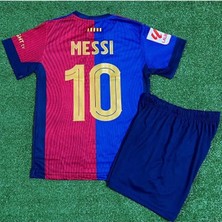 Alaturka Mix Barcelona 24/25 Messi 10 Iç Saha Bordo Çocuk Kısakol Forması 4lü Set