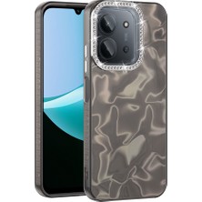 HTstore Xiaomi Uyumlu Redmi 15C Kılıf Airbagli Parlak Taş Detay Tasarımlı Zore Esila Kapak-Siyah