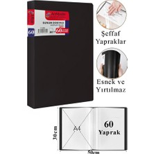 ArtMaster Siyah Sunum Dosyası 60 Lı 1 Adet Poşet Dosyalı Katalog Dosyası 60 Poşetli Kendinden Dosya Plastik Kapaklı