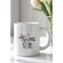 YasBey Design Bugs Bunny Tasarımlı 330ML Baskılı Beyaz Seramik Kupa Bardak