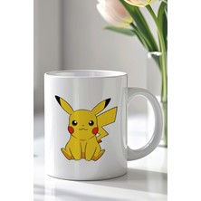 YasBey Design Pokemon Pikachu Tasarımlı 330ML Baskılı Beyaz Seramik Kupa Bardak