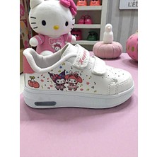 Ellaboni Kız Çocuk Işıklı Kromi&melody Baskılı Beyaz Spor Ayakkabı Sneaker