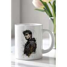 YasBey Design Harry P. Tasarımlı 330ML Baskılı Beyaz Seramik Kupa Bardak