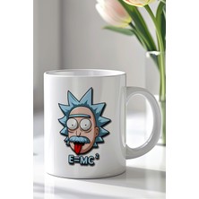 YasBey Design Rick And Morty Tasarımlı 330ML Baskılı Beyaz Seramik Kupa Bardak