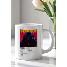 YasBey Design The Weeknd Starboy Tasarımlı 330ML Baskılı Beyaz Seramik Kupa Bardak