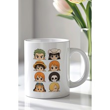 YasBey Design One Piece Tasarımlı 330ML Baskılı Beyaz Seramik Kupa Bardak