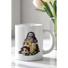 YasBey Design Demon Slayer Tasarımlı 330ML Baskılı Beyaz Seramik Kupa Bardak