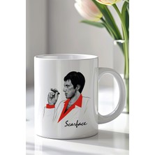 YasBey Design Scarface Tony Montana Tasarımlı 330ML Baskılı Beyaz Seramik Kupa Bardak